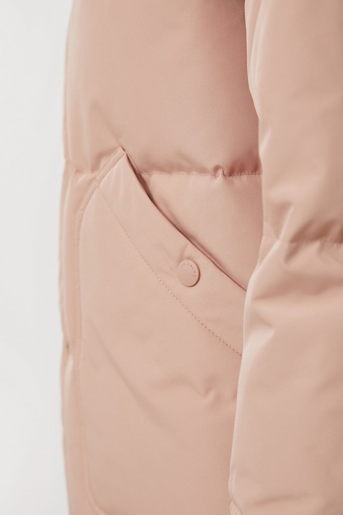 Пуховое женское пальто свободного кроя, Модель FAB11086, Фото №7