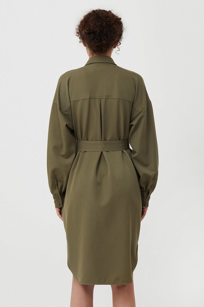 Платье-рубашка оверсайз с объемными рукавами, Модель FAB11011, Фото №5