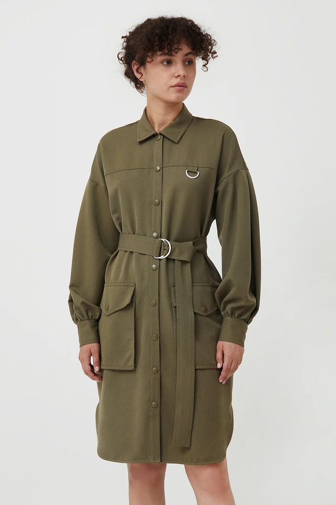 Платье-рубашка oversize с объемными рукавами, Модель FAB11011, Фото №2