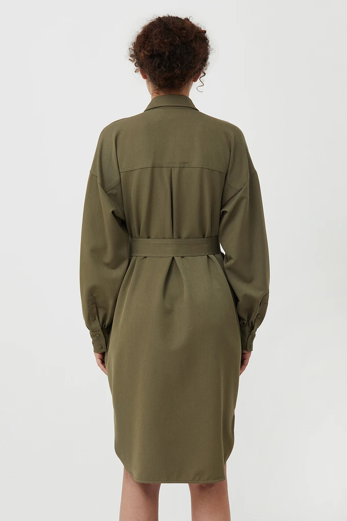 Платье-рубашка oversize с объемными рукавами, Модель FAB11011, Фото №5