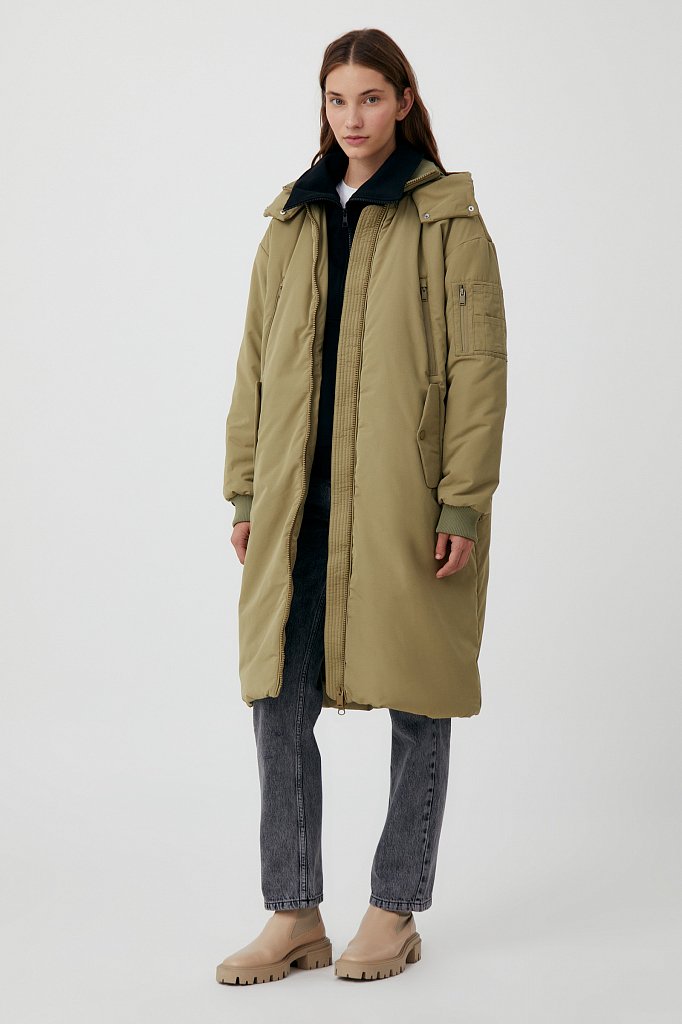 Утепленное пальто, Модель FAB11008, Фото №2