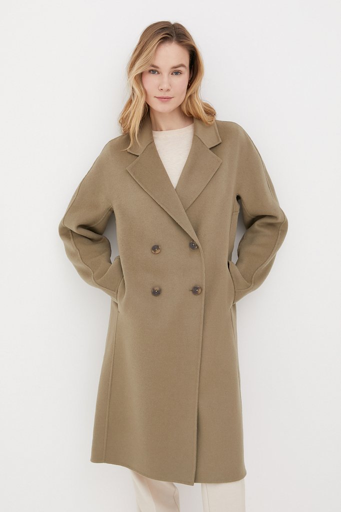 Драповое женское пальто свободного кроя, Модель FAB110211, Фото №1