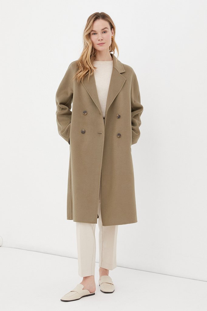 Драповое женское пальто свободного кроя, Модель FAB110211, Фото №2