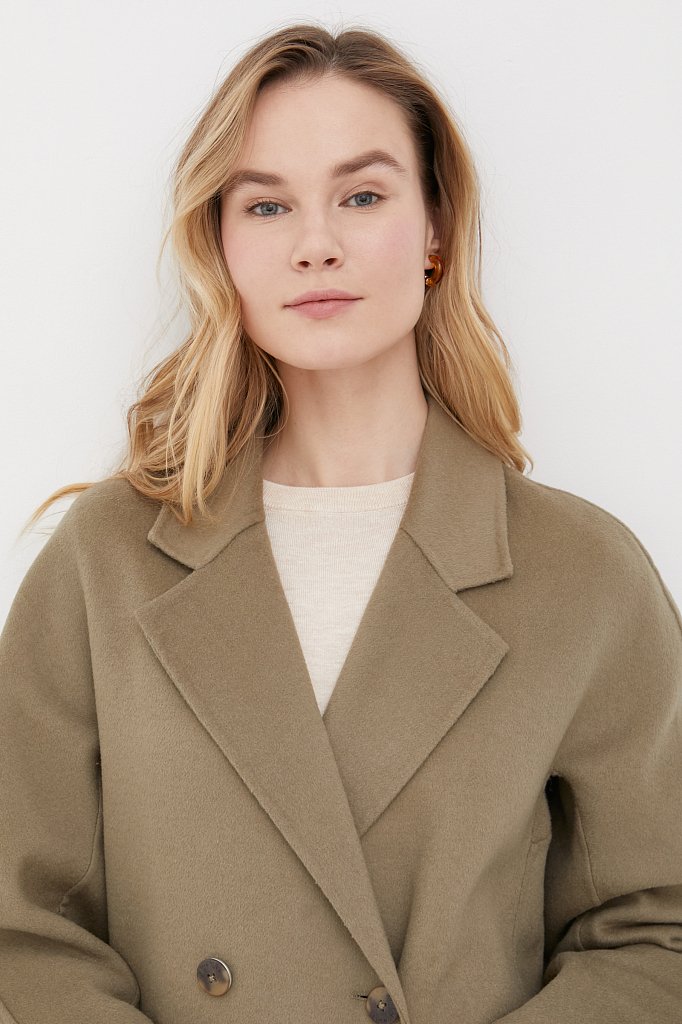 Драповое женское пальто свободного кроя, Модель FAB110211, Фото №5