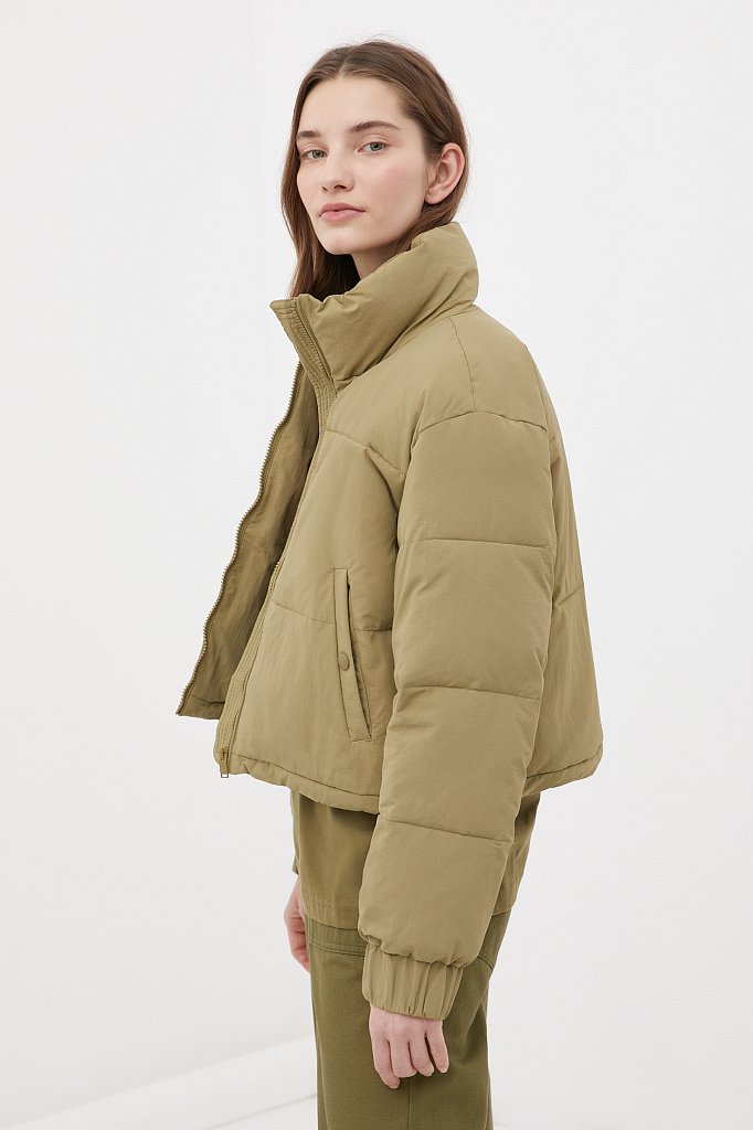 Куртка утепленная с воротником-стойкой, Модель FAB11065, Фото №3