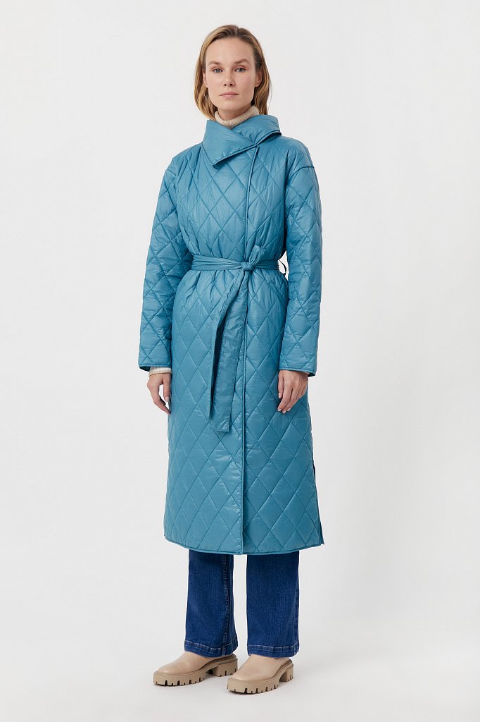 Cтеганое объемное пальто с утеплителем, Модель FAB110106, Фото №1
