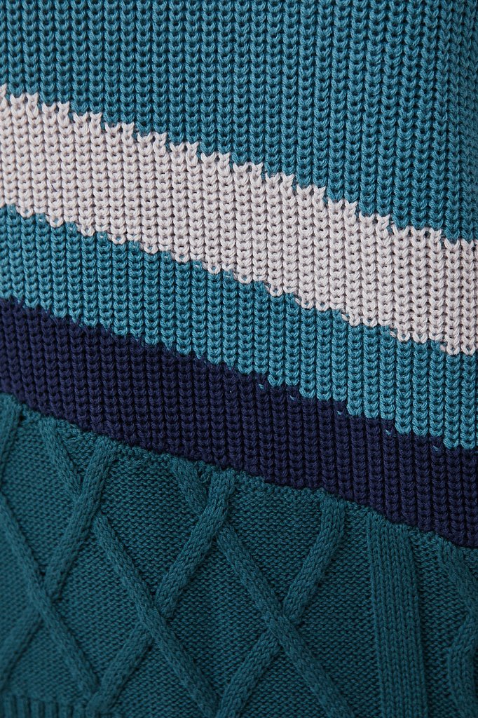 Женский свитер с различными вязанными узорами, Модель FAB11124, Фото №5