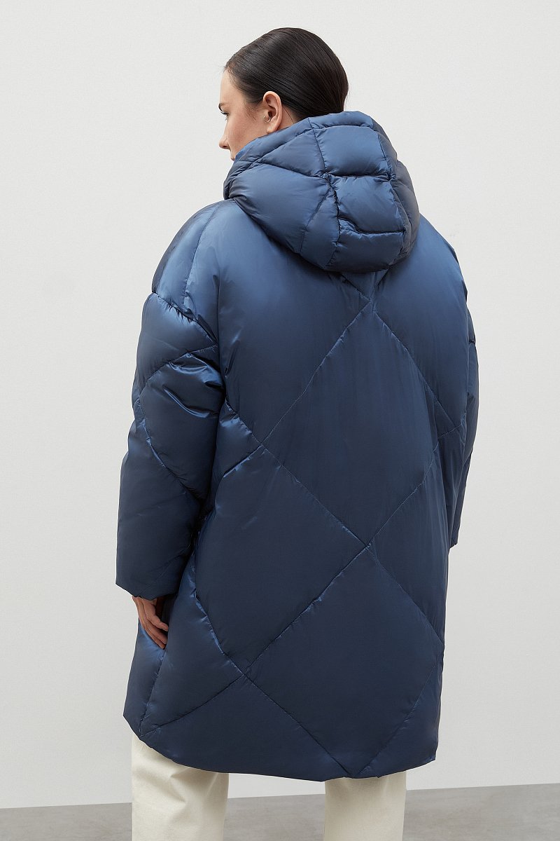 Пуховое пальто с капюшоном, Модель FAC11096B, Фото №5