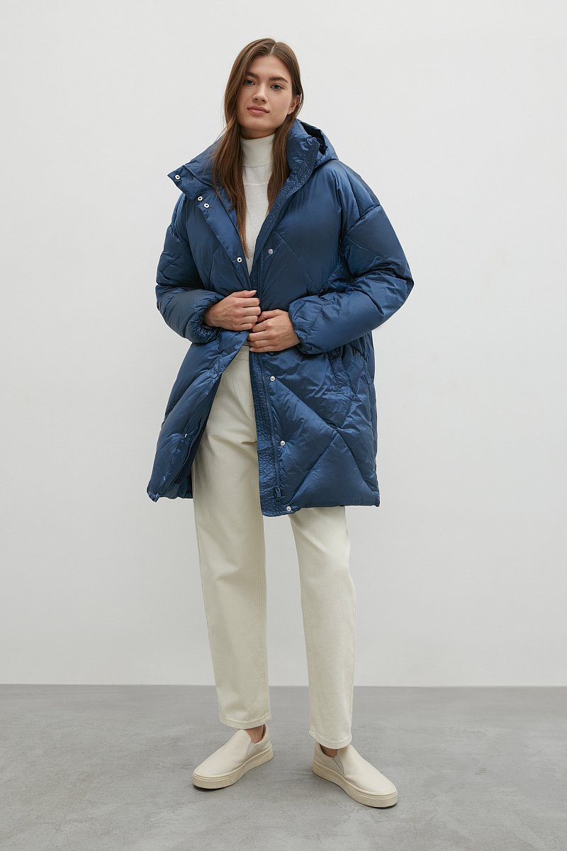 Пуховое пальто с капюшоном, Модель FAC11096, Фото №2
