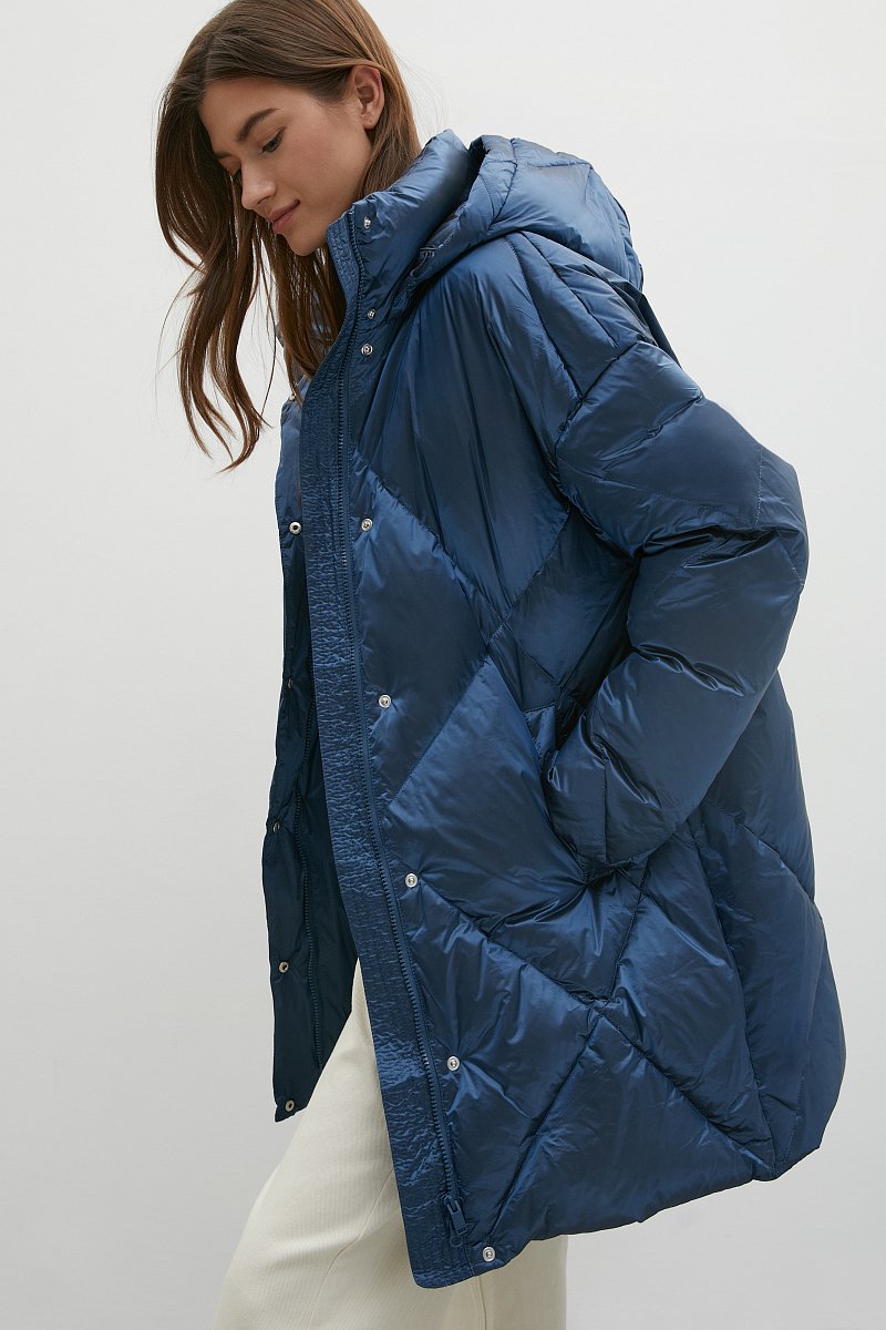 Пуховое пальто с капюшоном, Модель FAC11096, Фото №4