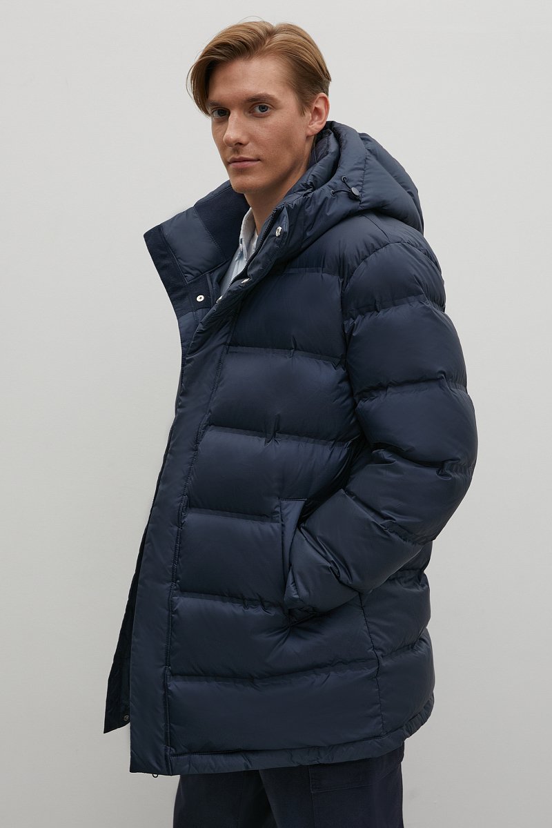 Пуховое пальто  с капюшоном, Модель FAC21032, Фото №4