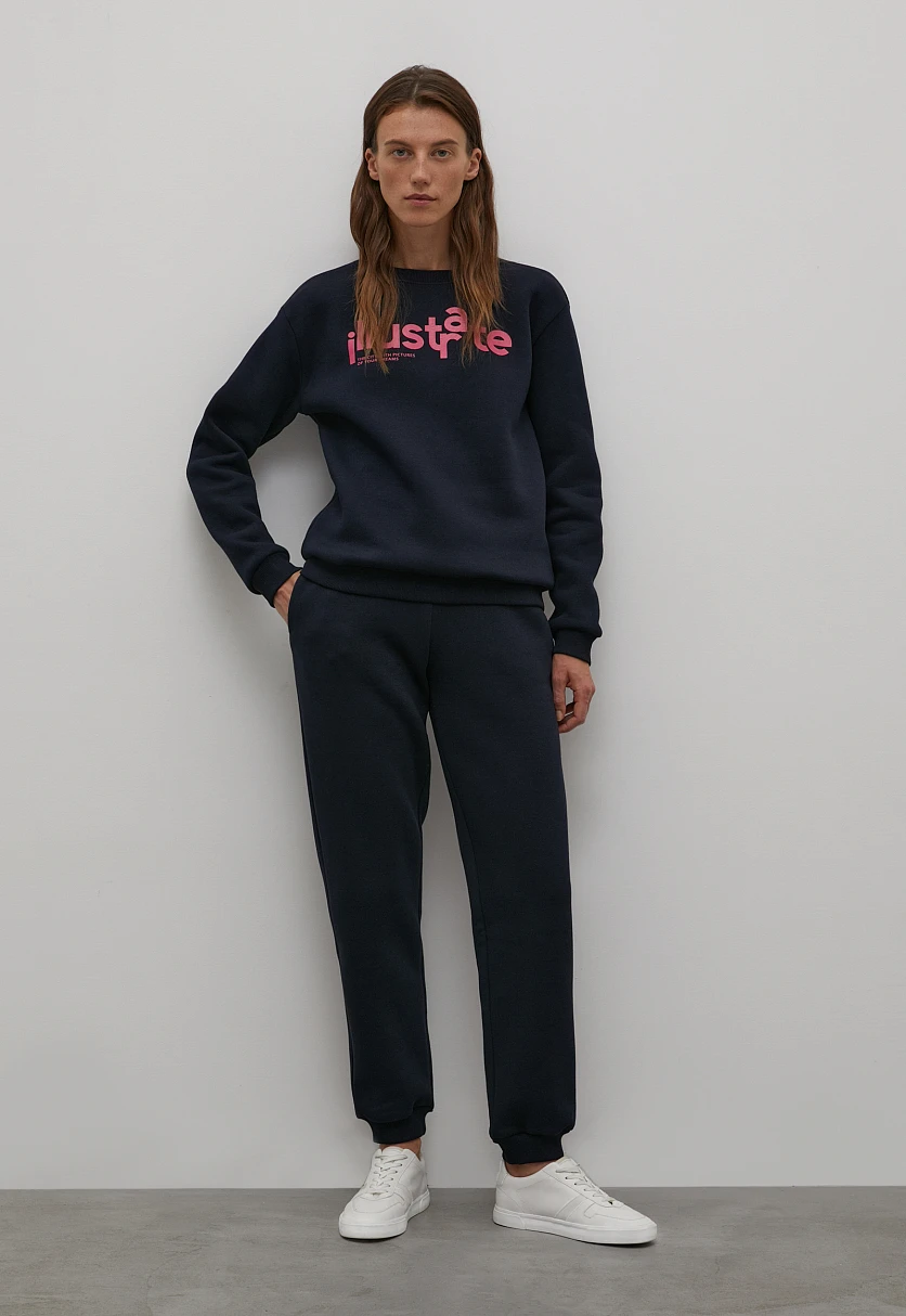 Спортивные брюки прямого кроя на высокой посадке, Модель FAC13019, Фото №1