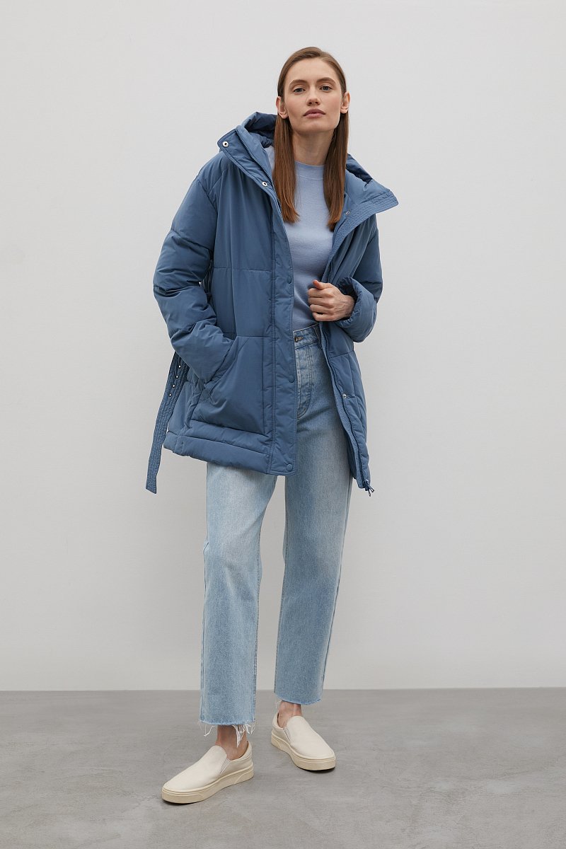 Утепленное пальто с поясом, Модель FAC13001, Фото №2