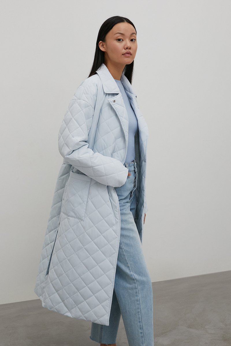 Утепленное пальто с поясом, Модель FAC11015, Фото №4