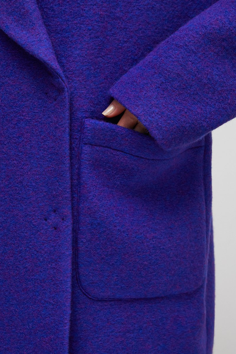 Пальто свободного кроя из шерсти, Модель FAC51042-2, Фото №4
