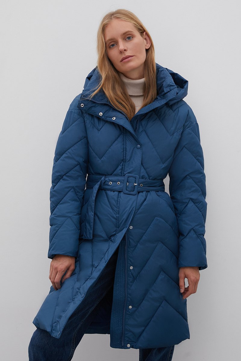Утепленное пальто с поясом, Модель FAC110114, Фото №1
