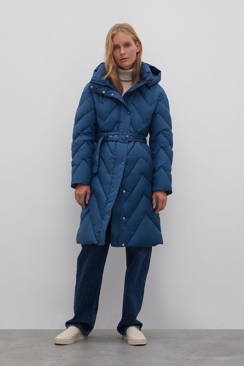 Утепленное пальто с поясом, Модель FAC110114, Фото №2