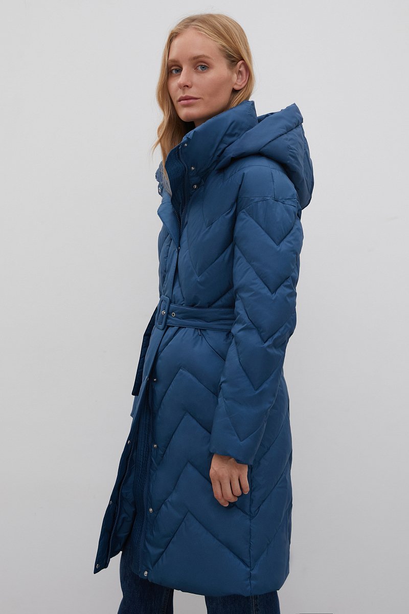 Утепленное пальто с поясом, Модель FAC110114, Фото №4