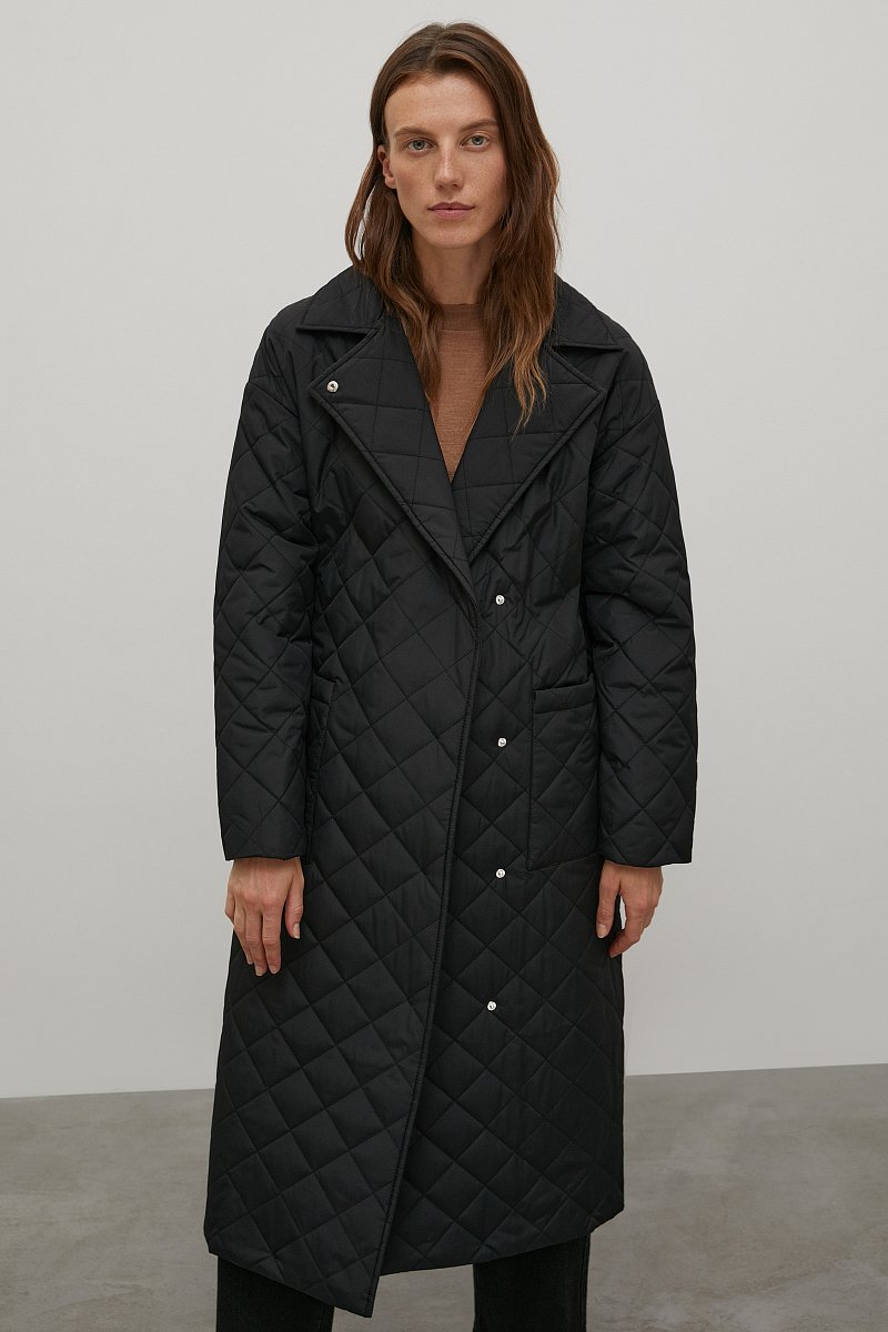 Утепленное пальто с поясом, Модель FAC11015, Фото №1