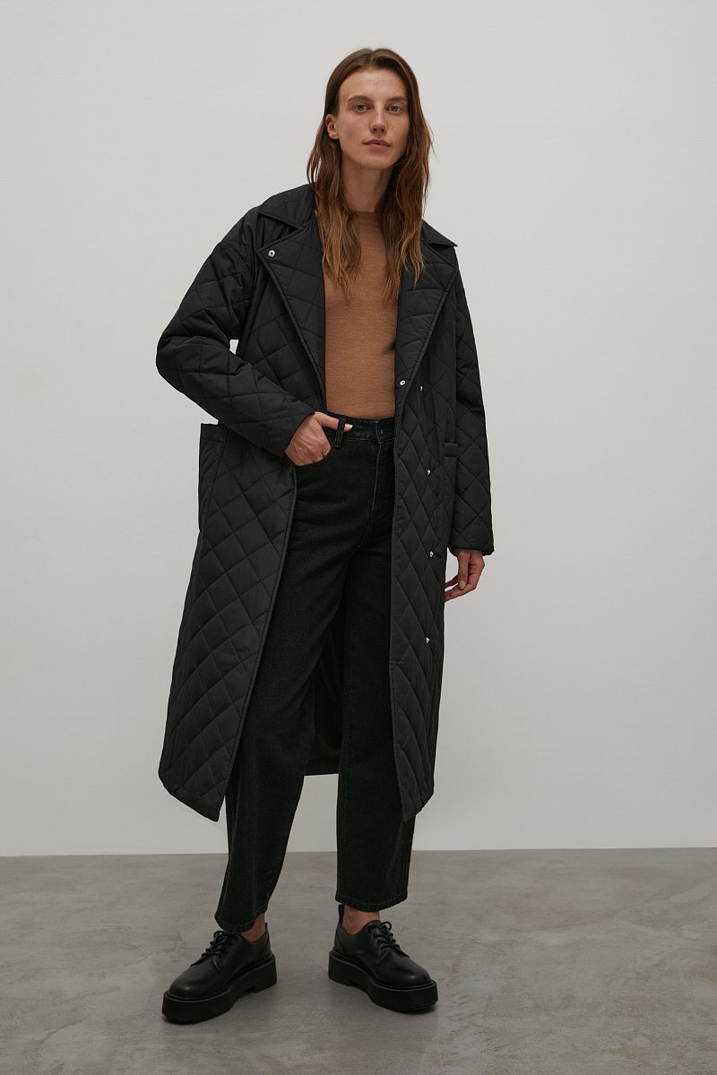 Утепленное пальто с поясом, Модель FAC11015, Фото №2