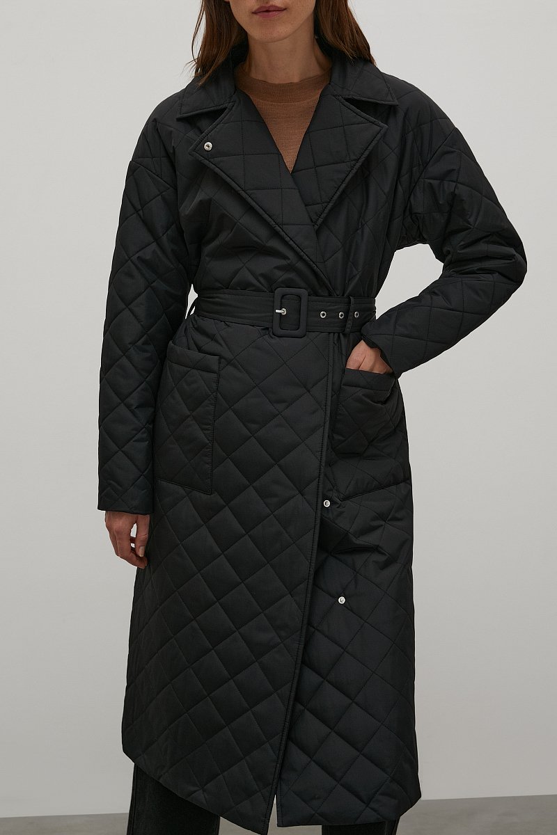 Утепленное пальто с поясом, Модель FAC11015, Фото №3