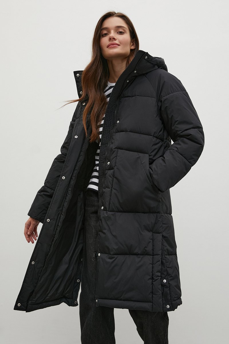Утепленное пальто с капюшоном, Модель FAC12013, Фото №1