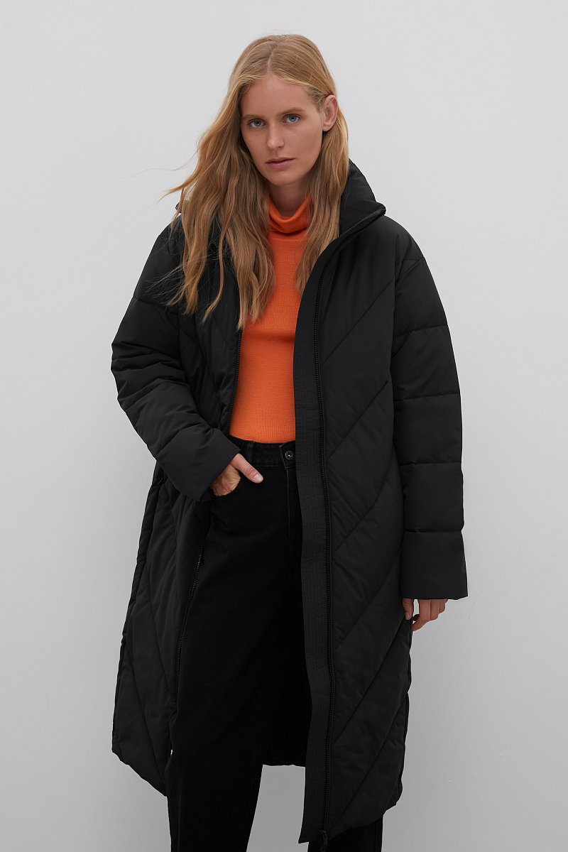 Утепленное пальто с капюшоном, Модель FAC12057, Фото №1