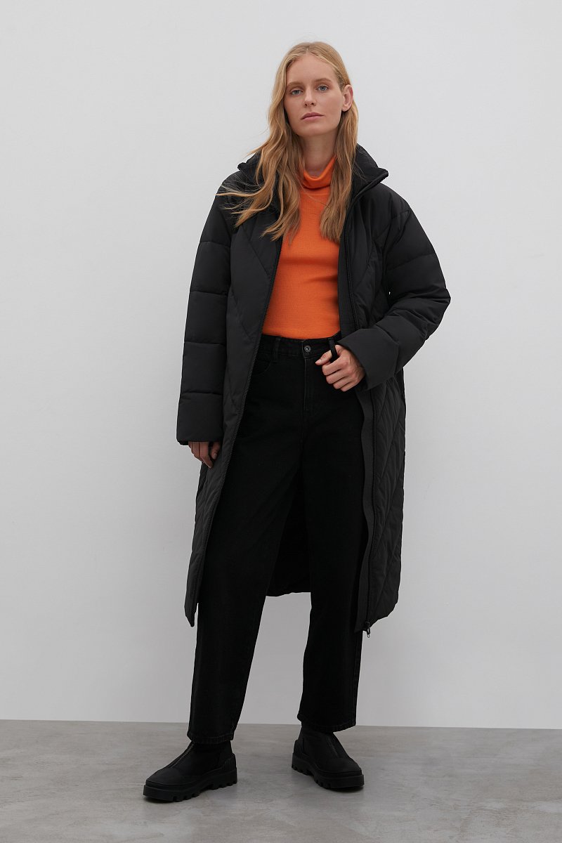 Утепленное пальто с капюшоном, Модель FAC12057, Фото №2