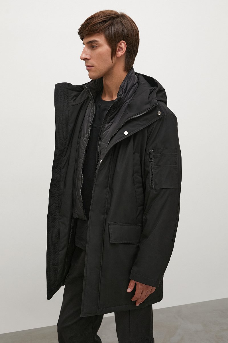 Утепленное пальто с капюшоном, Модель FAC21002, Фото №4
