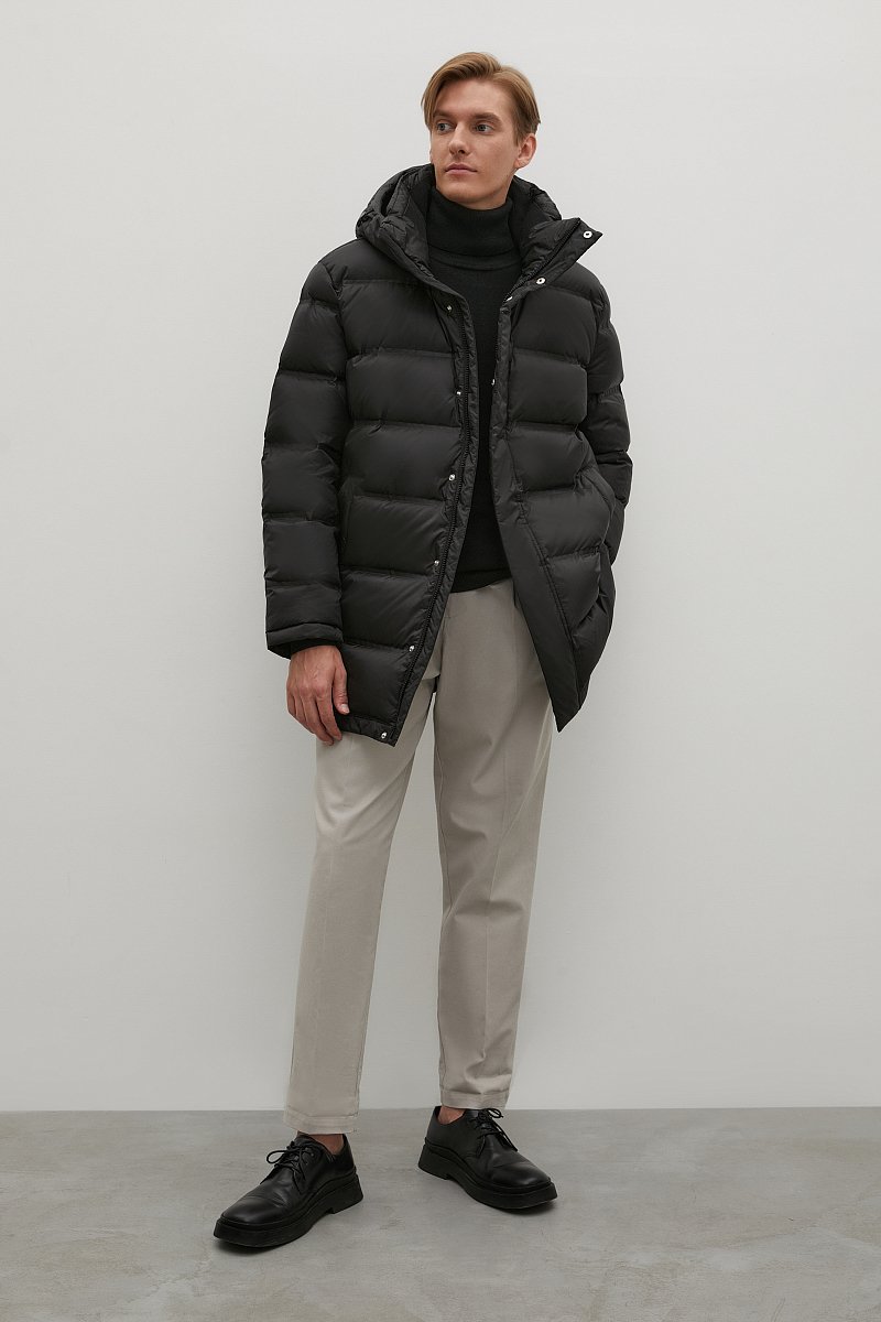Пуховое пальто  с капюшоном, Модель FAC21032, Фото №2