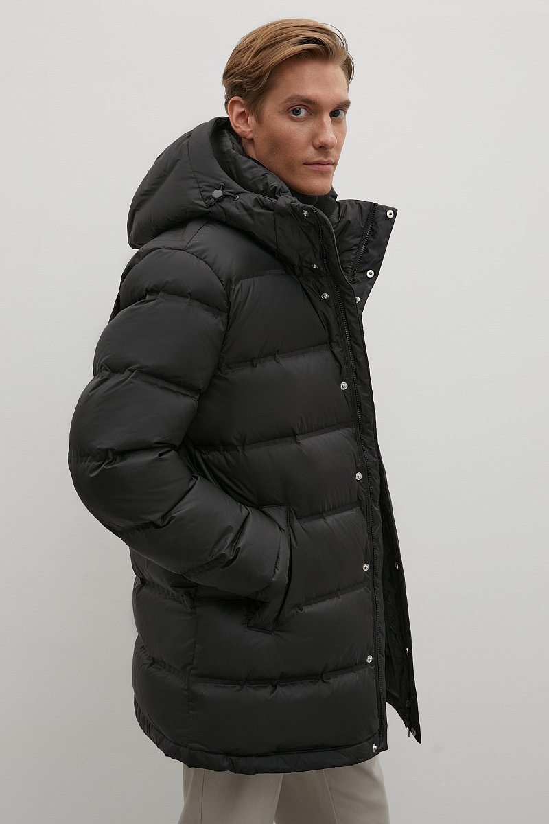 Пуховое пальто  с капюшоном, Модель FAC21032, Фото №4