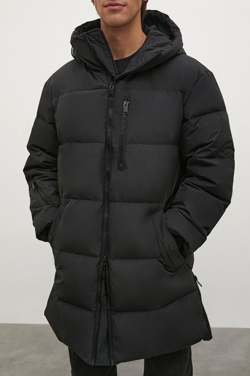 Пуховое пальто с капюшоном, Модель FAC22014, Фото №3
