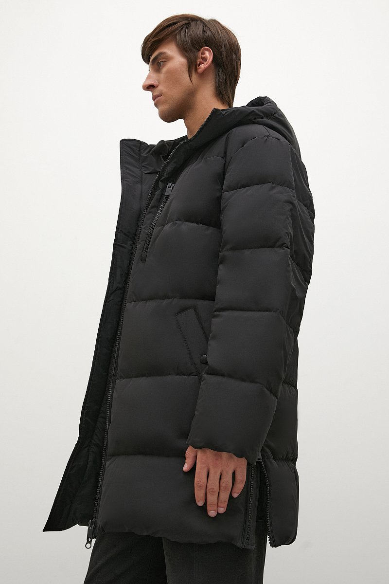Пуховое пальто с капюшоном, Модель FAC22014, Фото №4