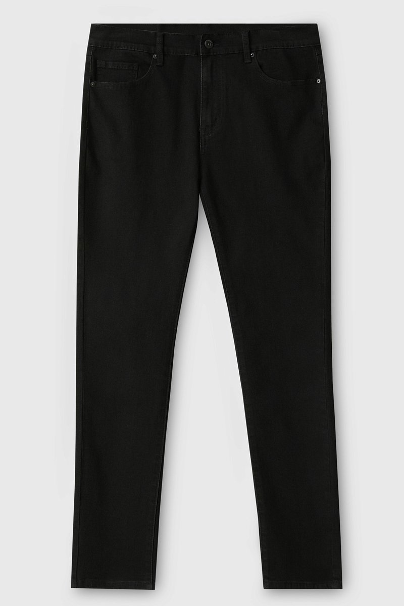 Черные джинсы slim fit с эластаном, Модель FAC25004, Фото №8