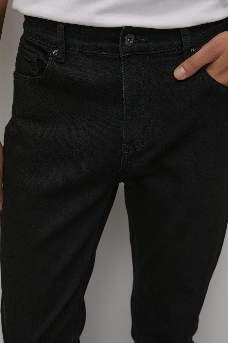 Черные джинсы slim fit с эластаном, Модель FAC25004, Фото №4