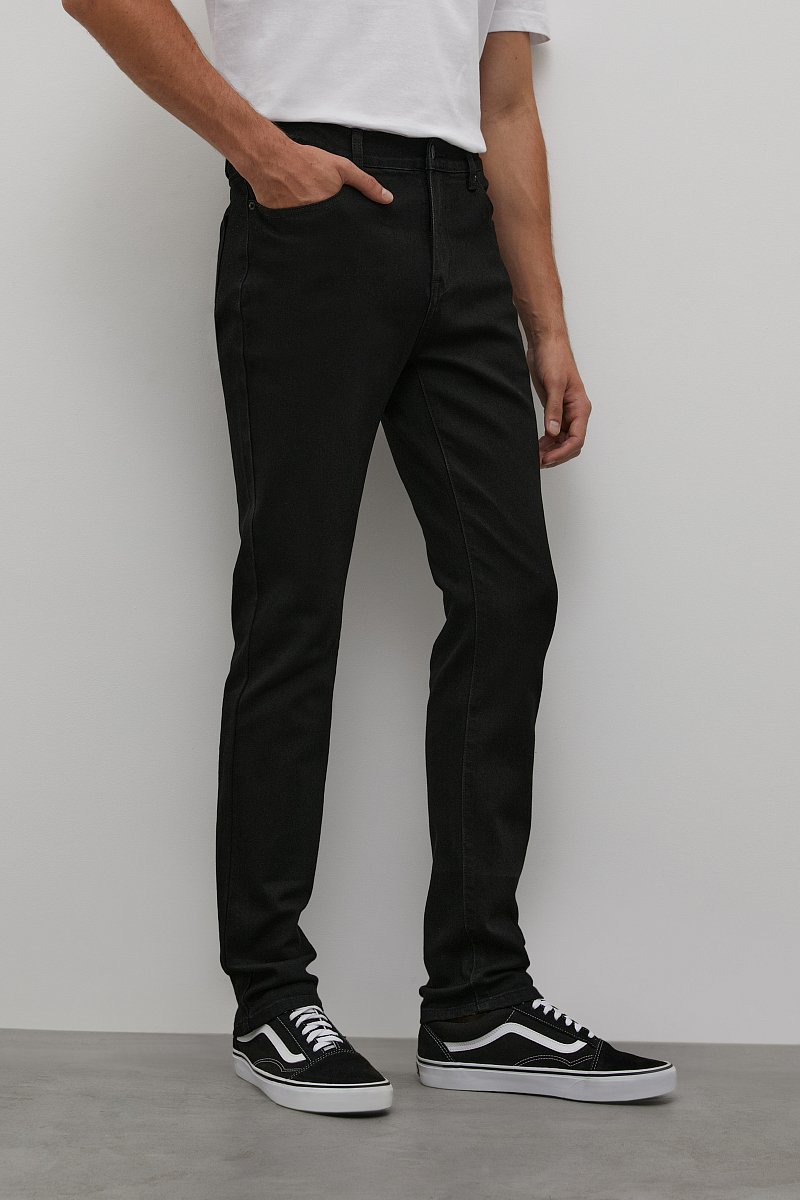 Черные джинсы slim fit с эластаном, Модель FAC25004, Фото №5