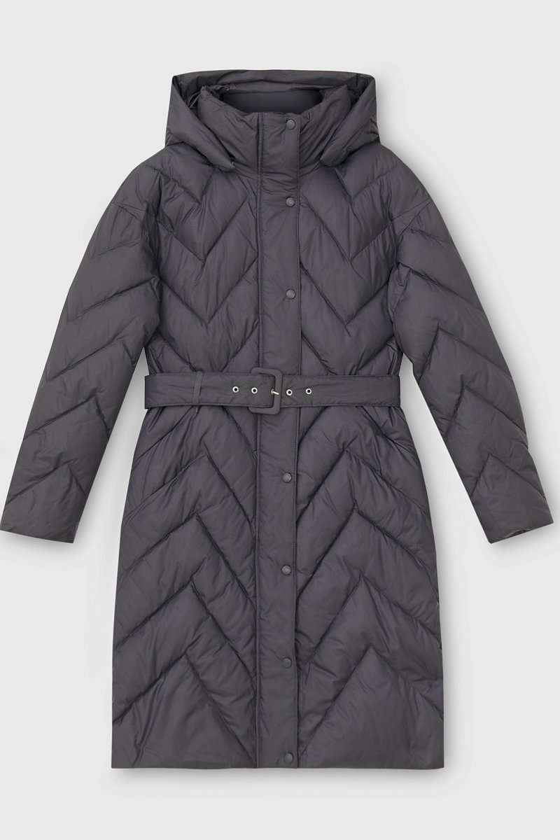 Утепленное пальто с поясом, Модель FAC110114, Фото №9