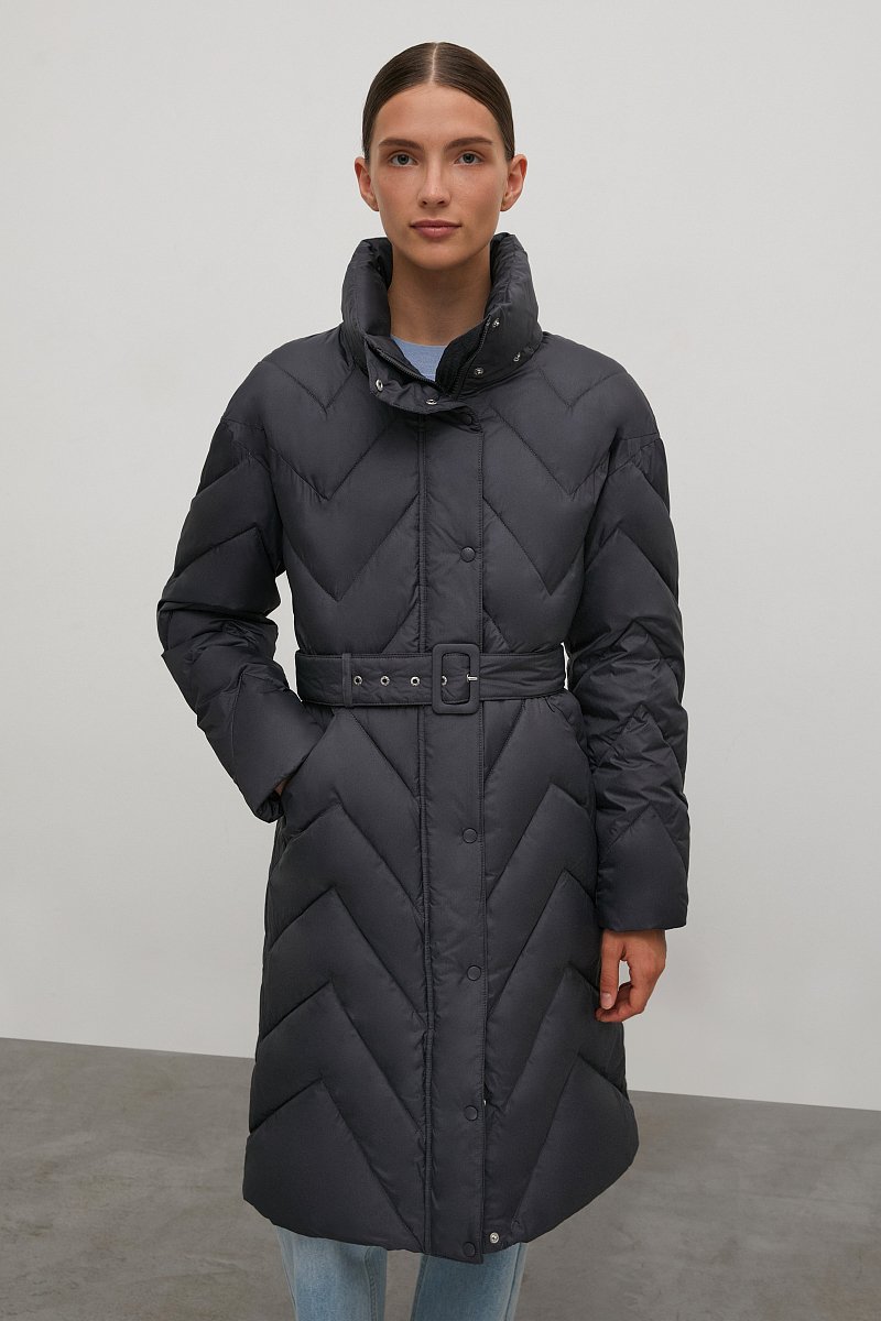 Утепленное пальто с поясом, Модель FAC110114, Фото №1