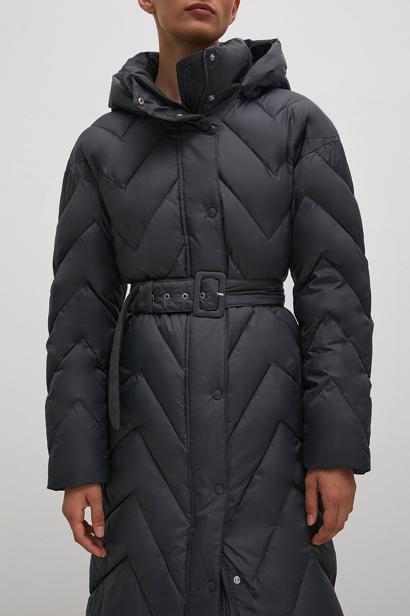 Утепленное пальто с поясом, Модель FAC110114, Фото №3