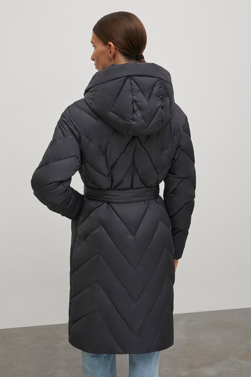 Утепленное пальто с поясом, Модель FAC110114, Фото №5