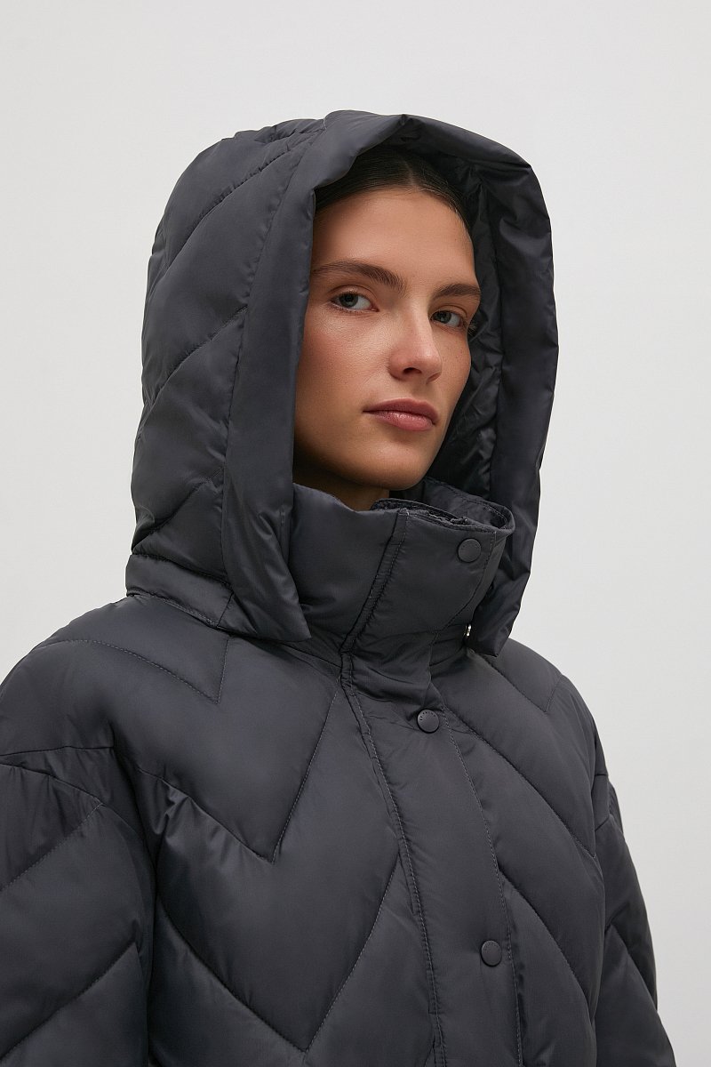 Утепленное пальто с поясом, Модель FAC110114, Фото №8