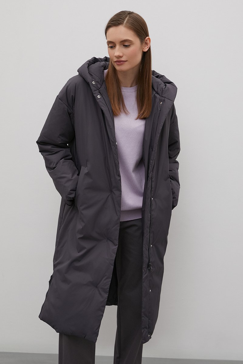 Утепленное пальто с капюшоном, Модель FAC11019, Фото №1