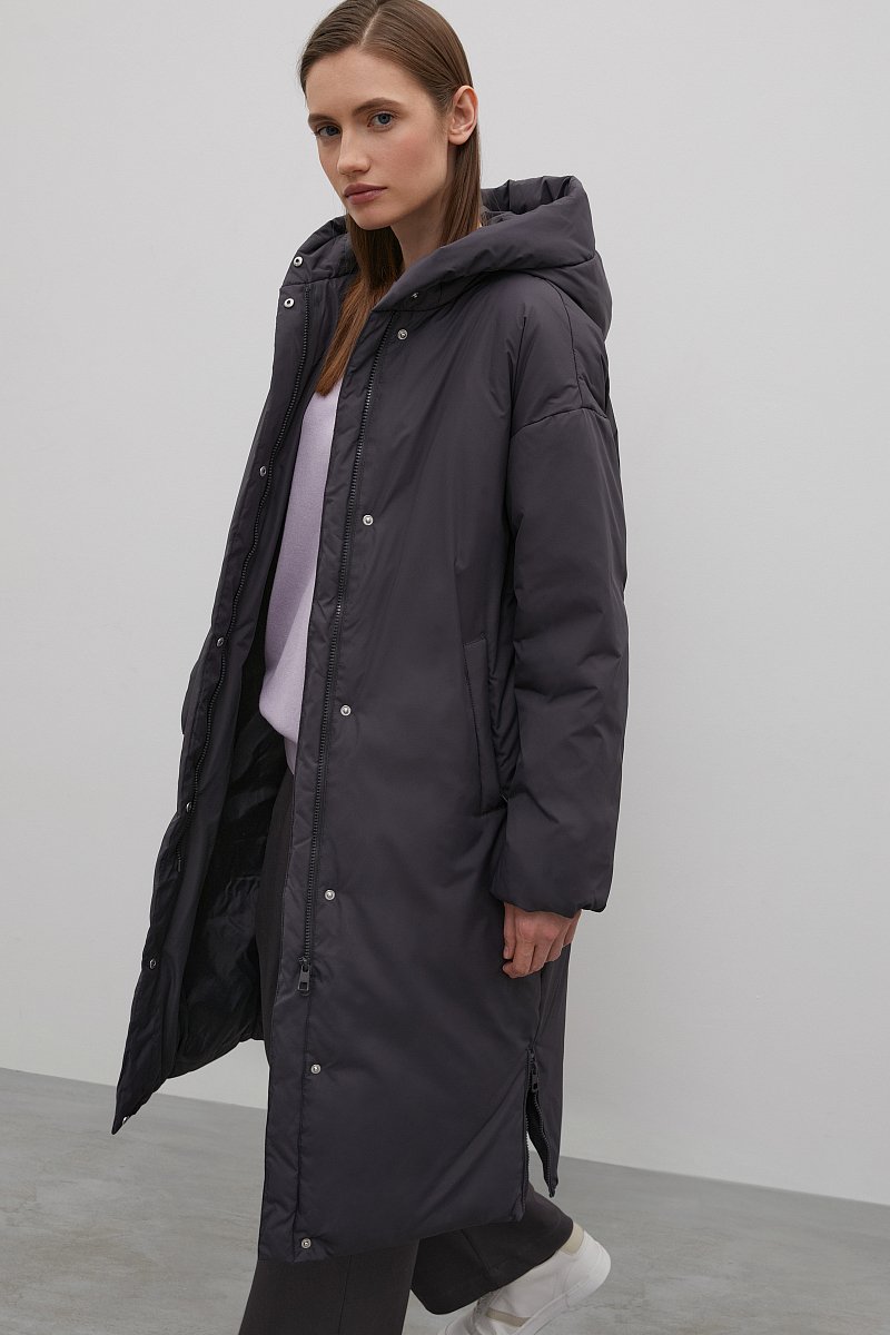 Утепленное пальто с капюшоном, Модель FAC11019, Фото №4