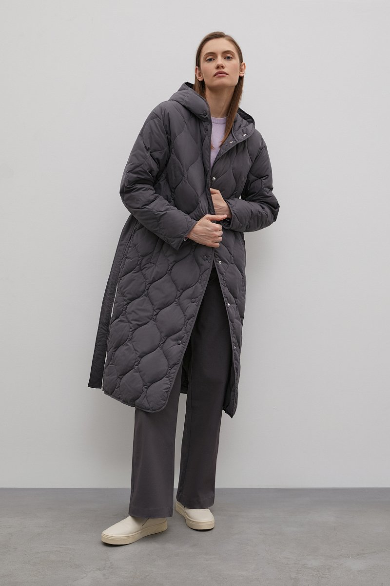 Стеганое пуховое пальто, Модель FAC11045, Фото №2