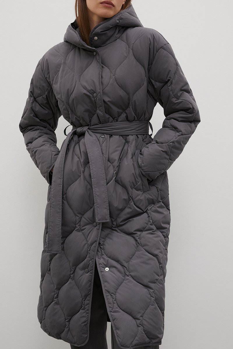 Стеганое пуховое пальто, Модель FAC11045, Фото №3