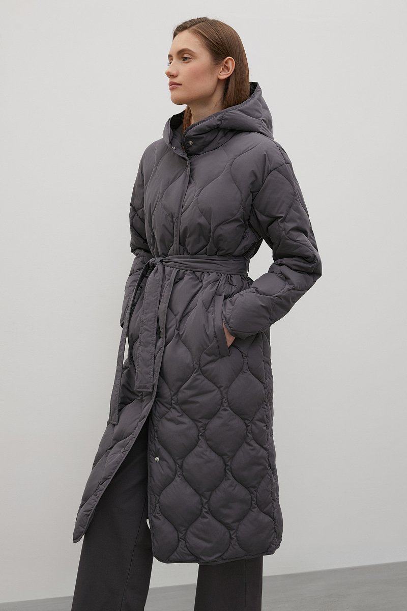 Стеганое пуховое пальто, Модель FAC11045, Фото №4
