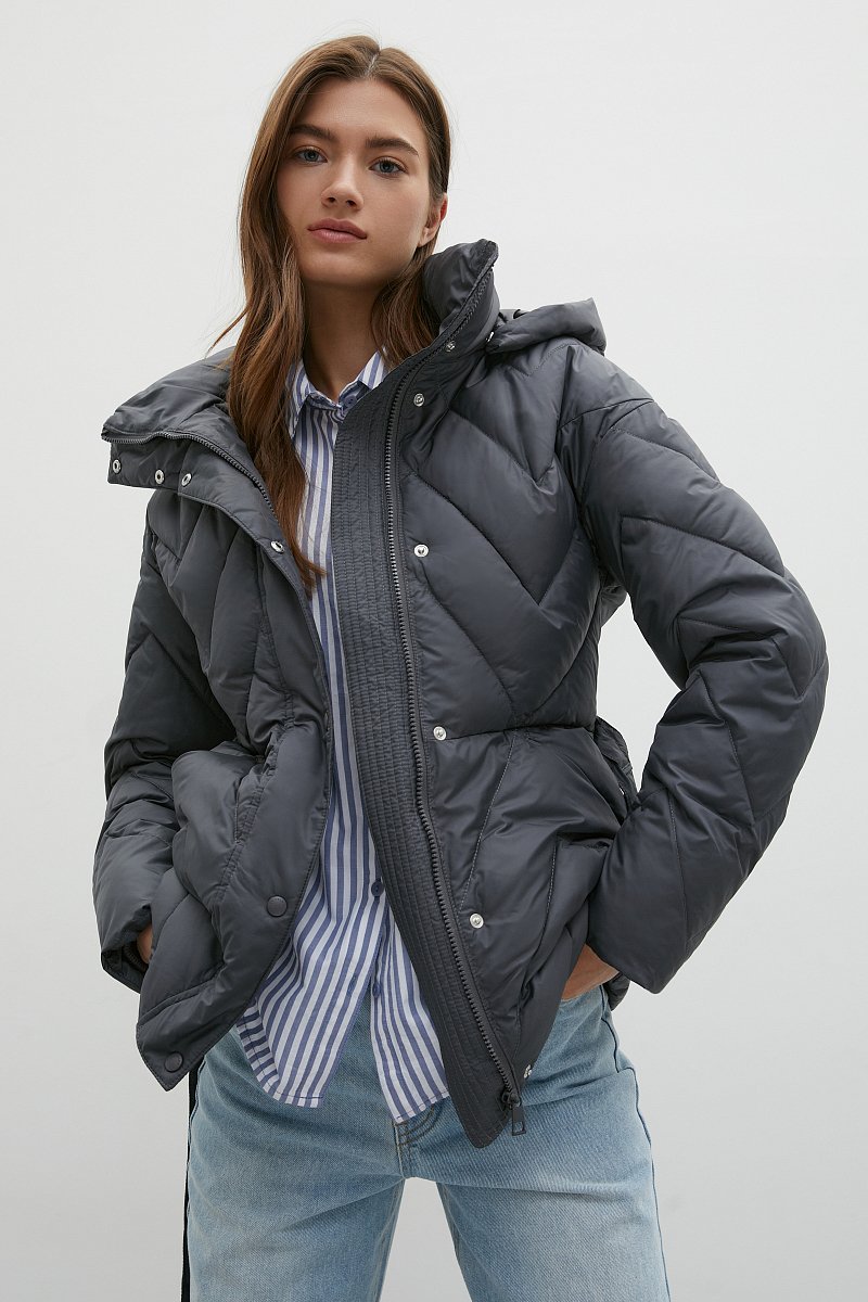 Стеганая куртка с поясом, Модель FAC11054, Фото №1