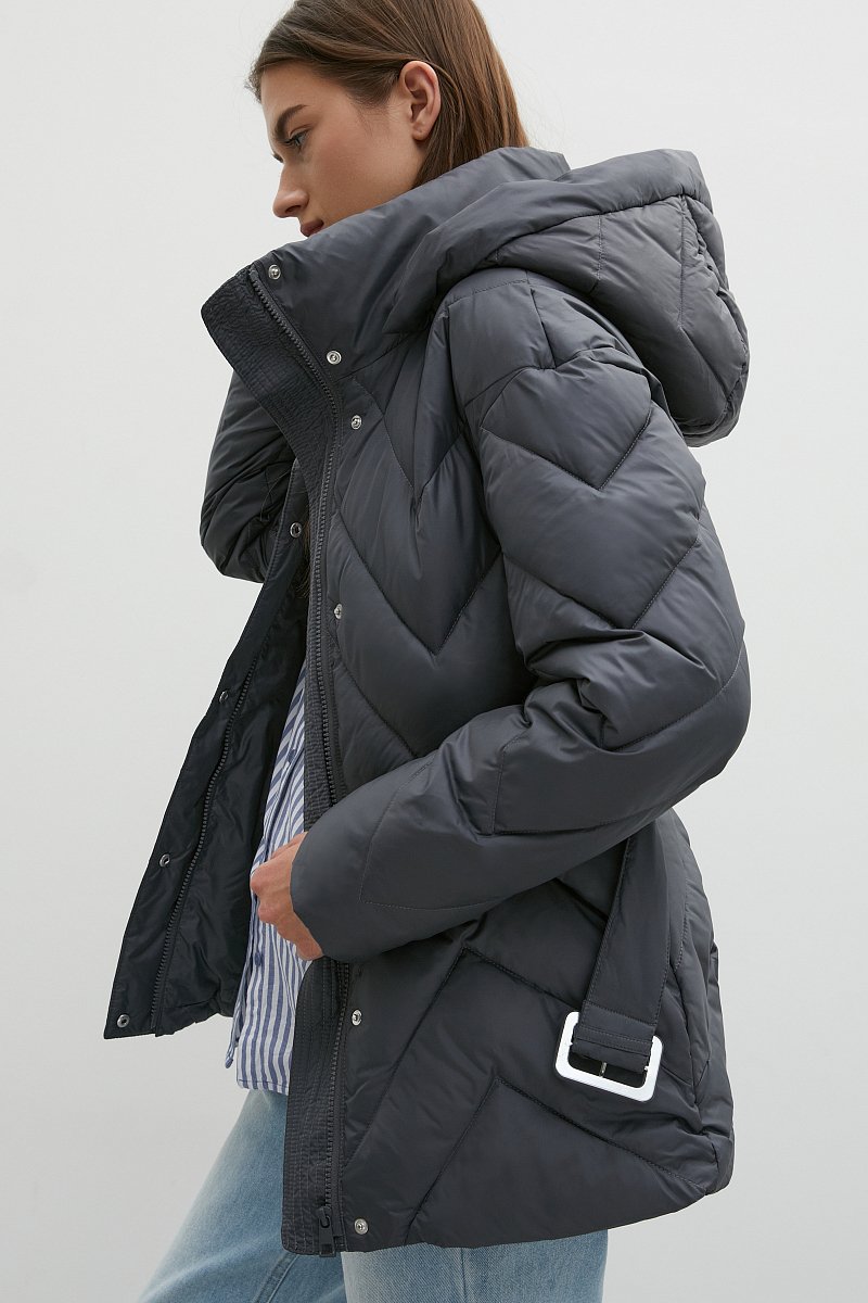 Стеганая куртка с поясом, Модель FAC11054, Фото №4