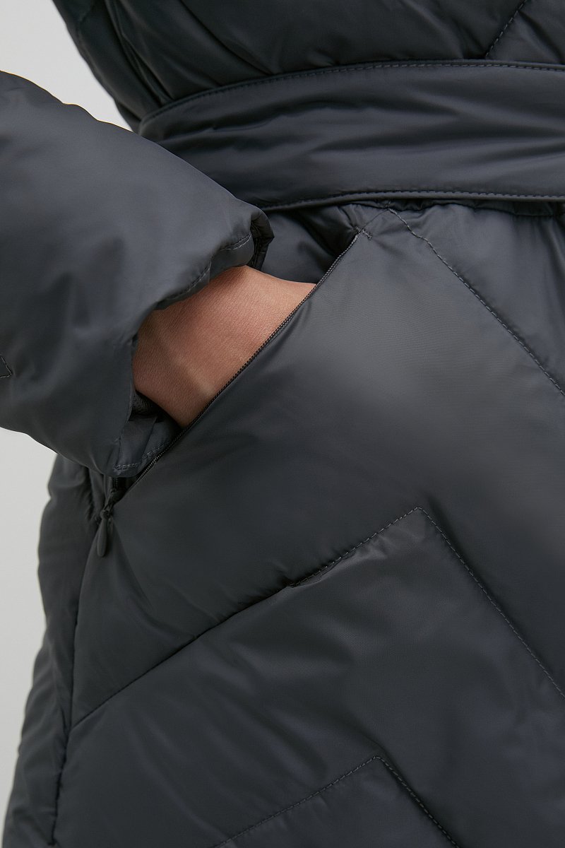 Стеганая куртка с поясом, Модель FAC11054, Фото №7