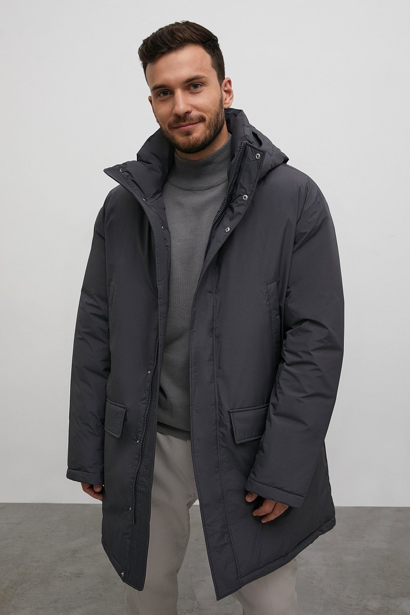 Утепленное пальто с капюшоном, Модель FAC22008B, Фото №1